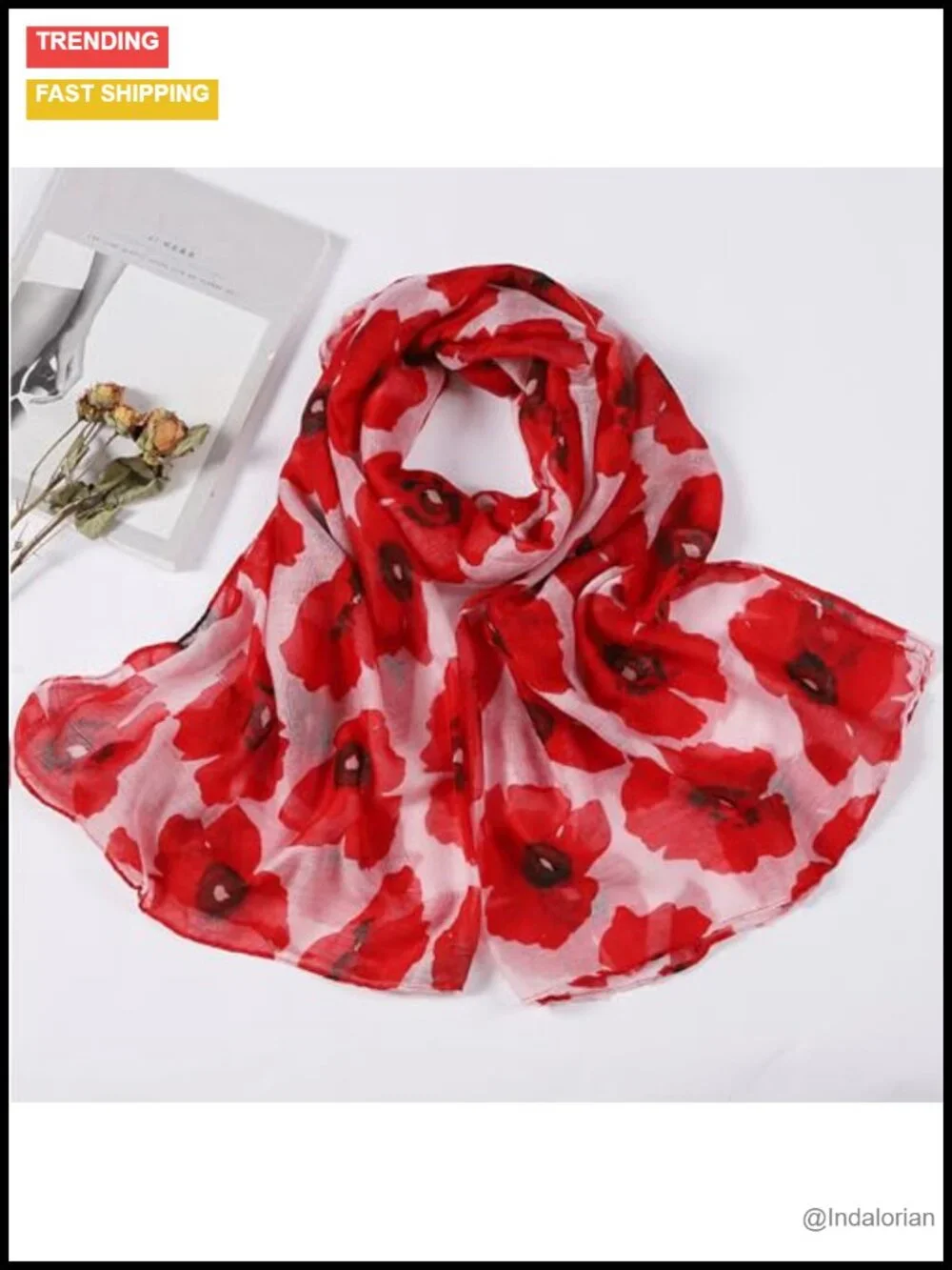 Silky-Feel Fashion Scarf Summer Sheer-Chiffon Shawl Wrap 35x72in